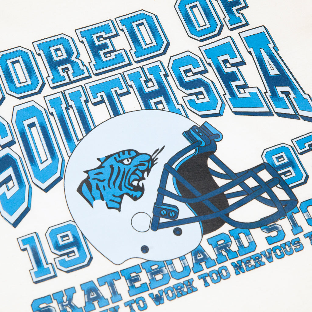 American Football T Shirt - White - closeup