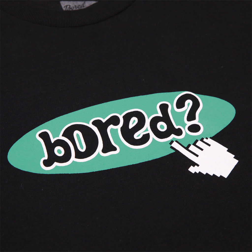 Bored of Southsea Pointer T Shirt - Black - closeup