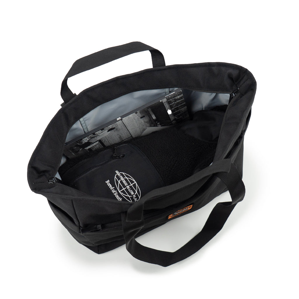 Bored of Southsea Daily Use Tote Bag - Black - open