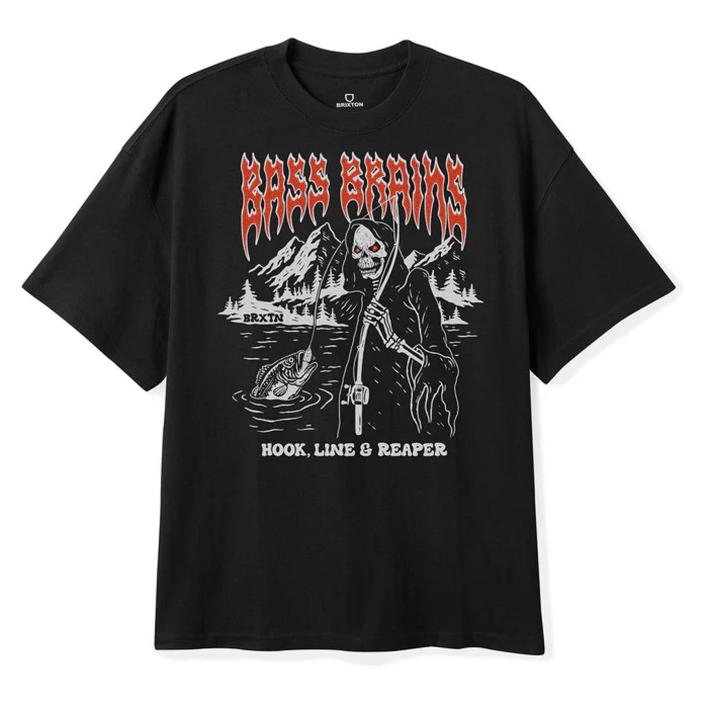 Brixton Bass Brains Reaper T Shirt - Black - main
