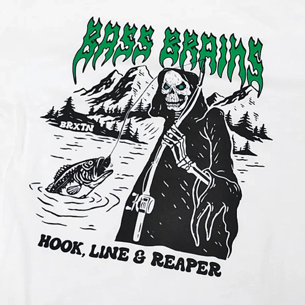 Brixton Bass Brains Reaper T Shirt - White - front