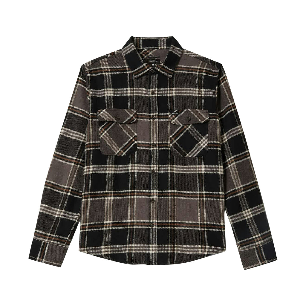 Brixton Bowery L/S  Flannel Shirt - Black / Charcoal / Pinecone - main