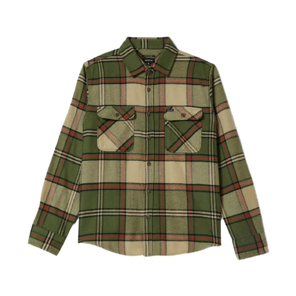 Brixton Bowery L/S  Flannel Shirt - Wild Green / Elm / Adrenaline Rush - main
