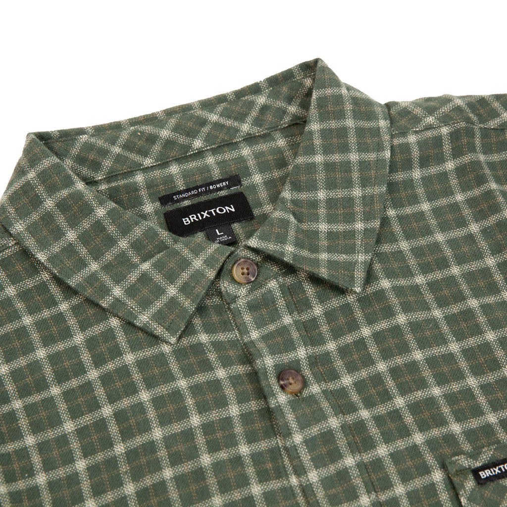 Brixton Bowery L/S  Light Weight Ultra Soft Flannel Shirt - Ivy Green / Whitecap - front