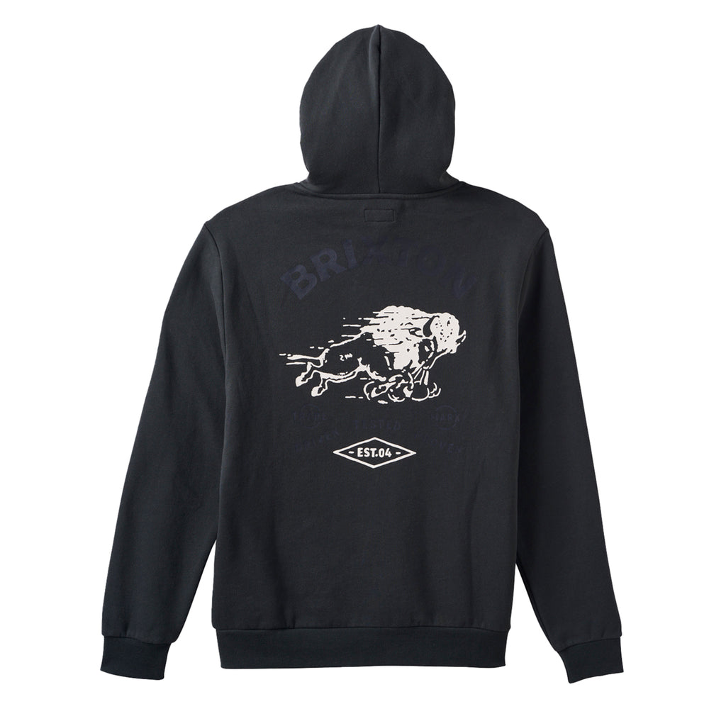 Brixton Charging Buffalo Hoodie - Washed Black - back