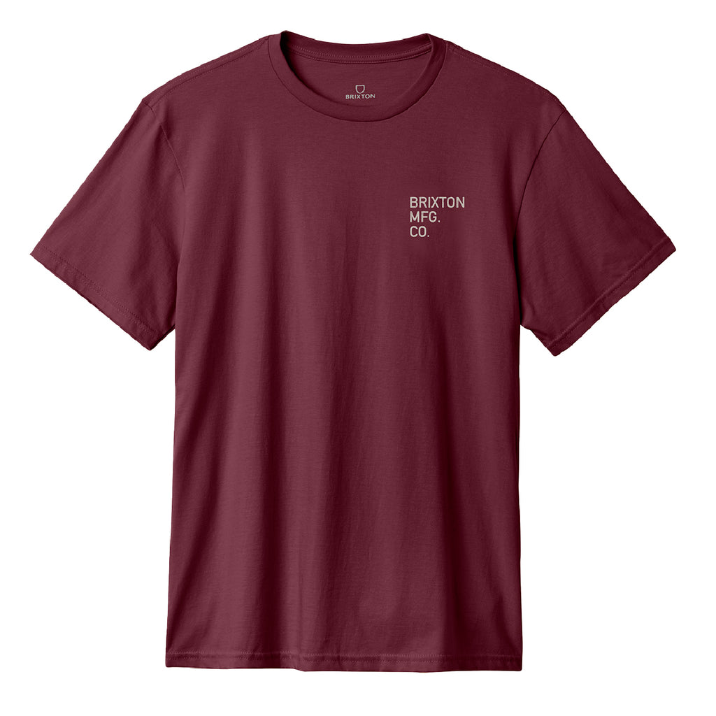 Brixton Gage T Shirt - Port Worn Wash - front