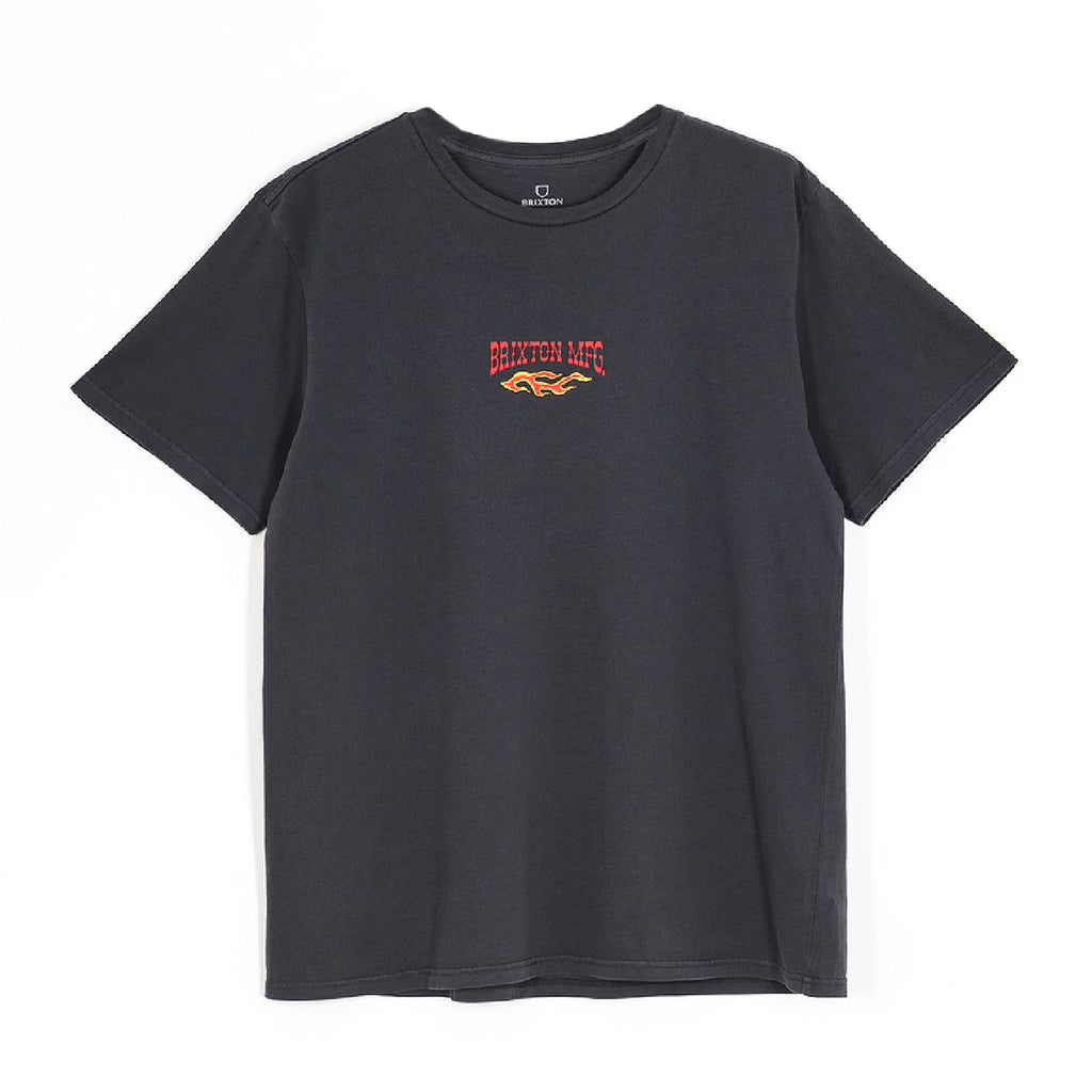 Brixton Hardee T Shirt - Black Worn Wash - front