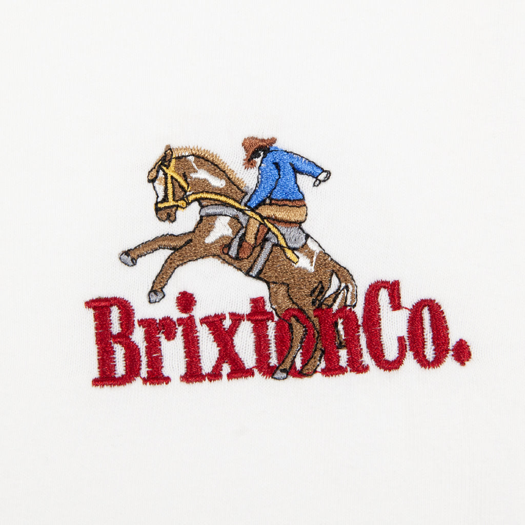 Brixton Bowery L/S  Light Weight Ultra Soft Flannel Shirt - Ivy Green / Whitecap - embroidery