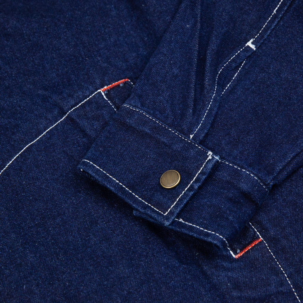 Brixton Mechanic Garage Zip Jacket - Rinse Denim - cuff