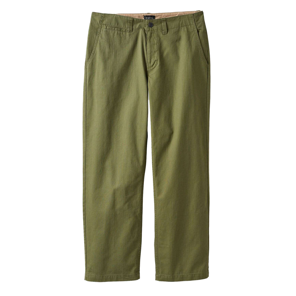 Brixton Surplus Herringbone Relaxed Trouser Pant - Olive Surplus