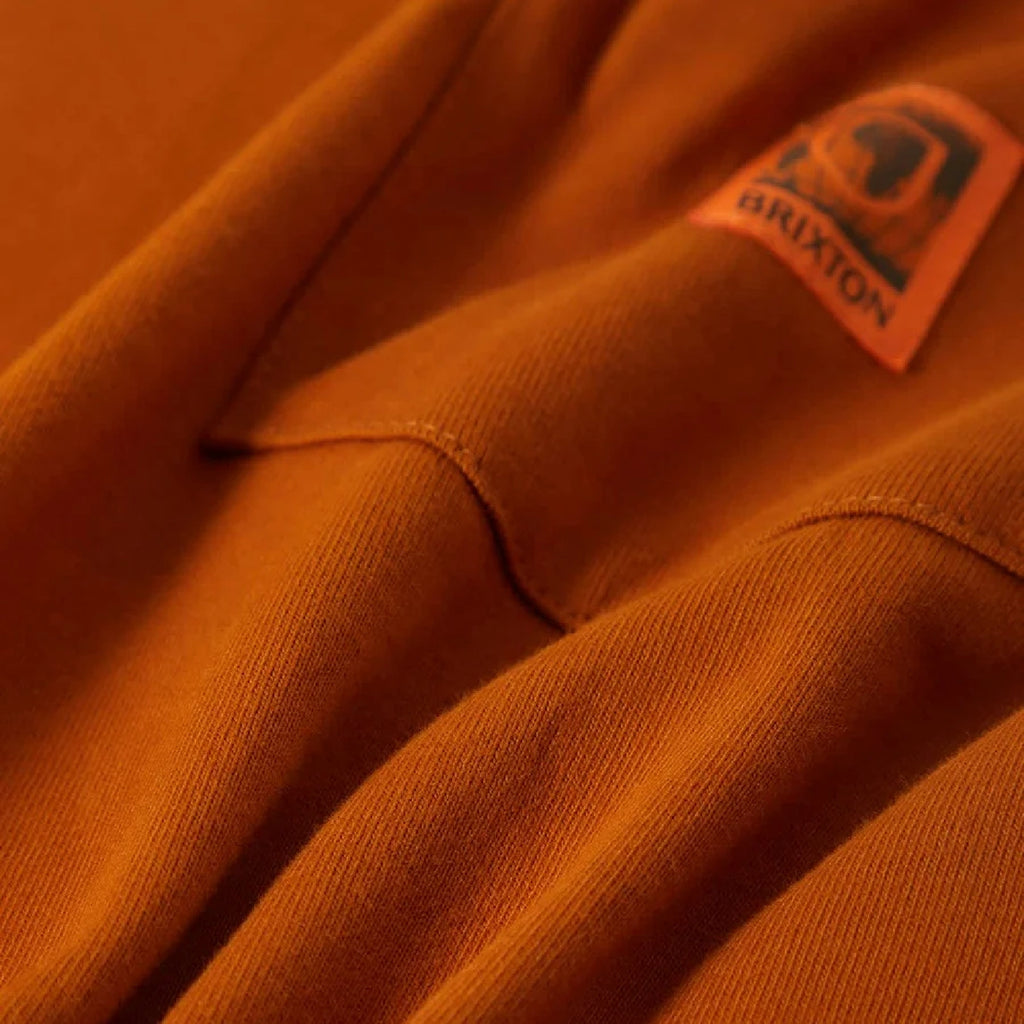 Brixton Union Heavyweight Boxy Pocket T Shirt - Rustic Caramel - closeup