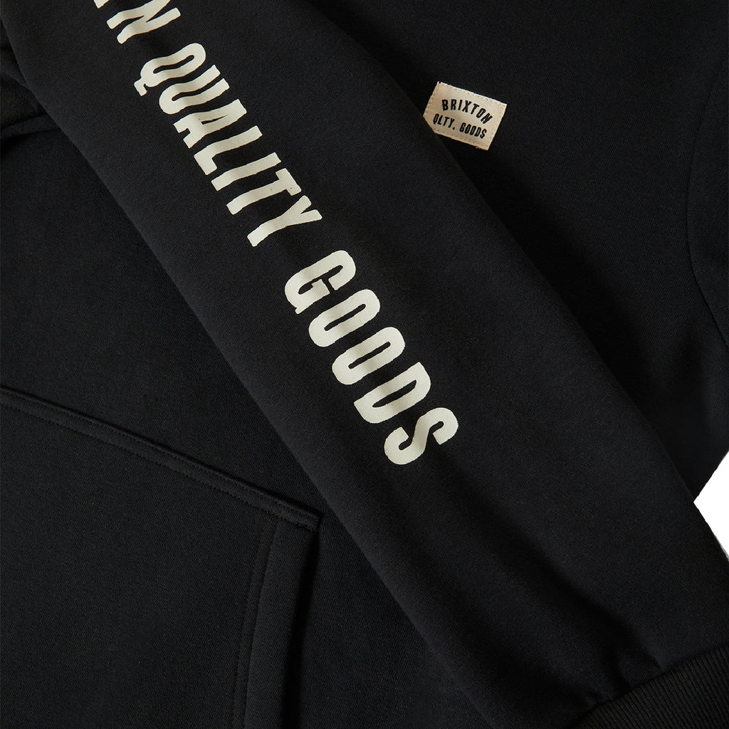 Brixton Woodburn Label Hoodie - Black - sleeve