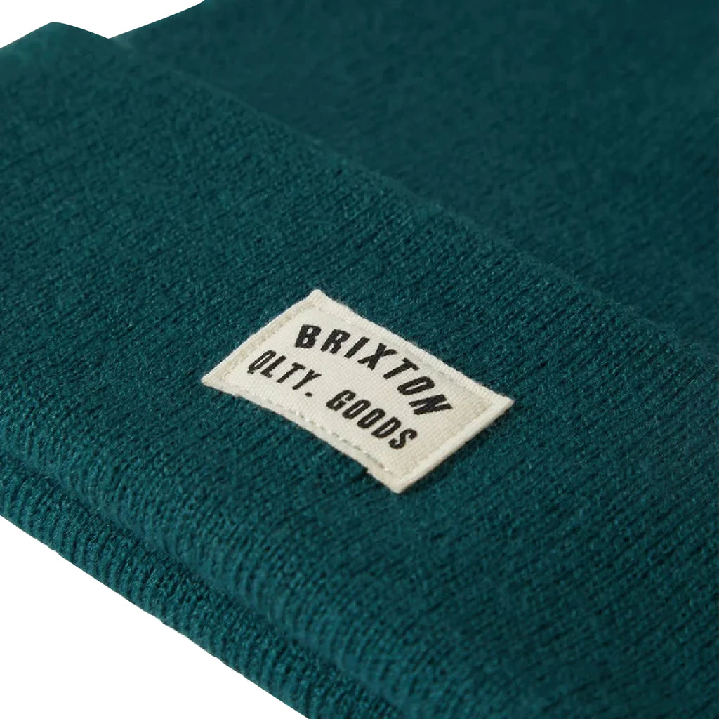 Brixton Woodburn Watch Cap  Beanie - Night Sage - label