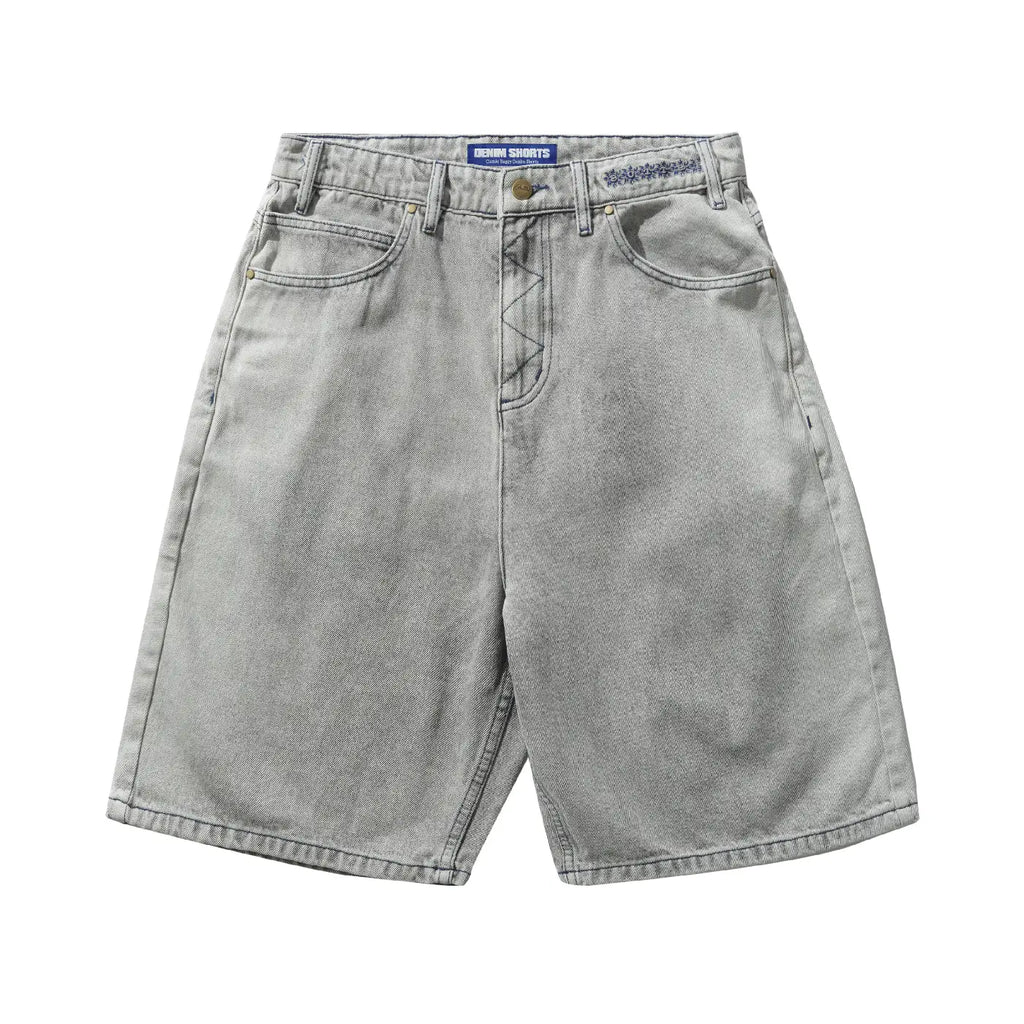 Butter Goods Bronco Denim Shorts - Washed Grey - front