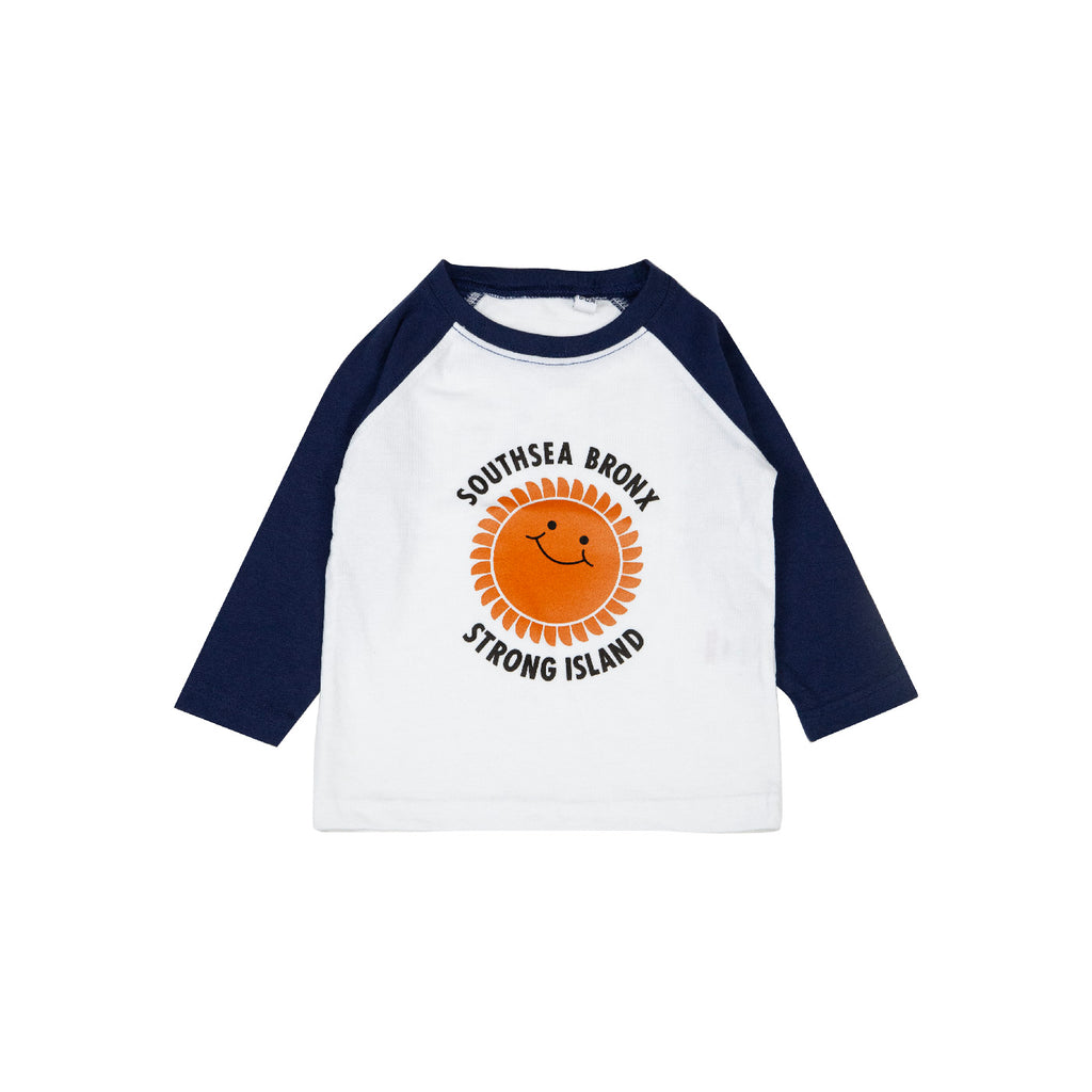 Southsea Bronx Strong Island Baby Baseball L/S T Shirt - White / Navy - main