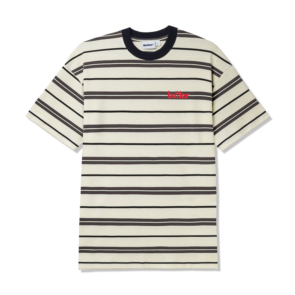 Butter Goods Bryce Stripe T Shirt - White - Front
