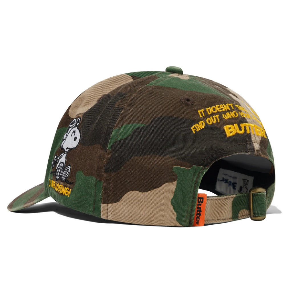 Butter Goods x PEANUTS Rats 6 Panel Cap - Washed Camo - back