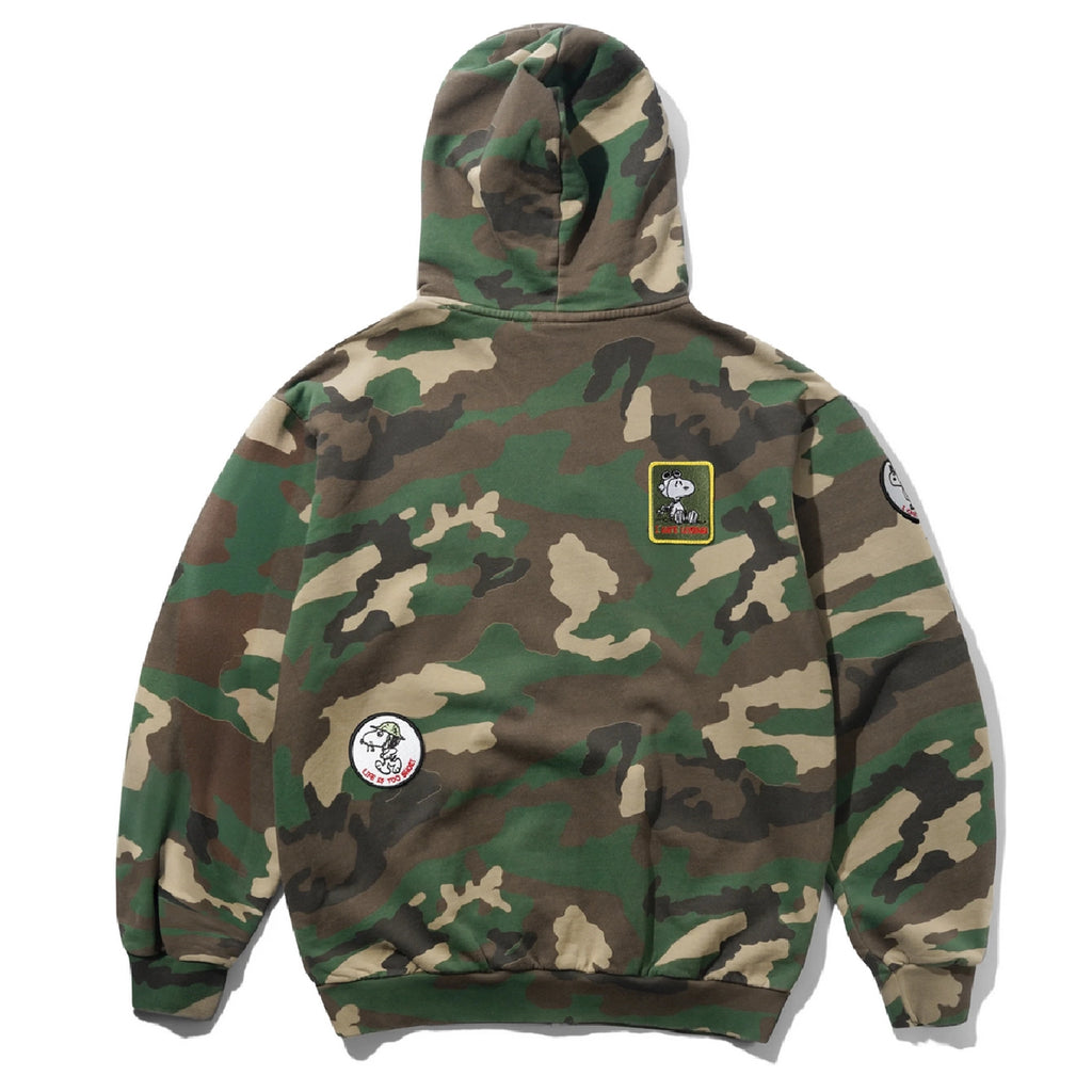 Butter Goods x PEANUTS Patches Zip-Thru Hoodie - Washed Camo - back