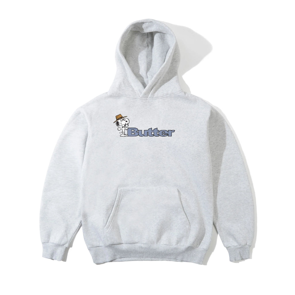Butter Goods x PEANUTS Spike Logo Pullover Hoodie - Ash - front