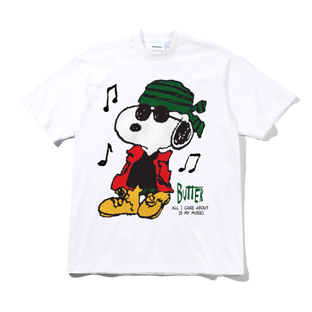 Butter Goods x PEANUTS Music T Shirt - White - front