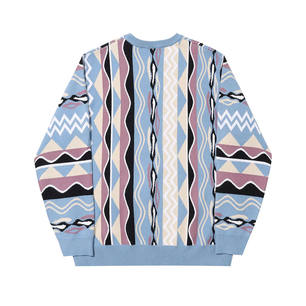 Helas Cool Coog Knit Crewneck Sweat - Blue Multi - back