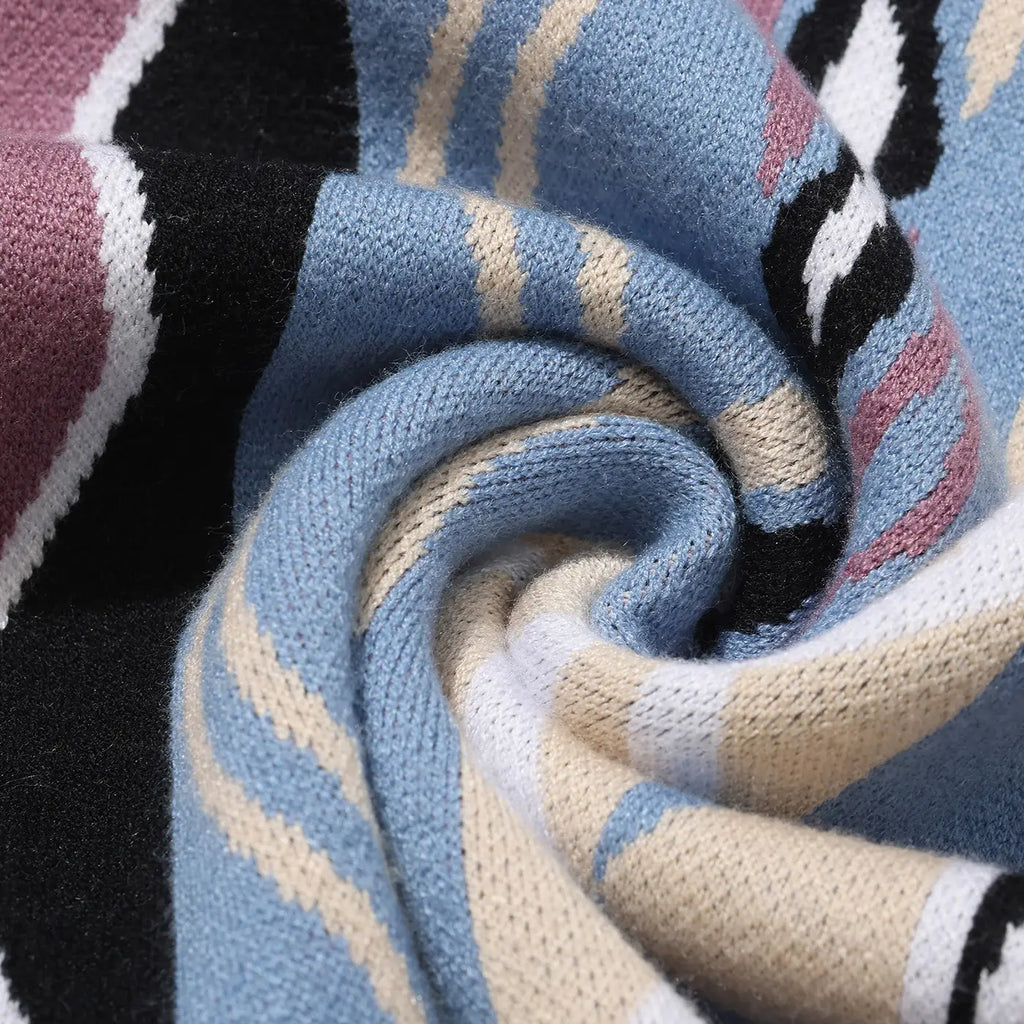 Helas Cool Coog Knit Crewneck Sweat - Blue Multi - closeup3