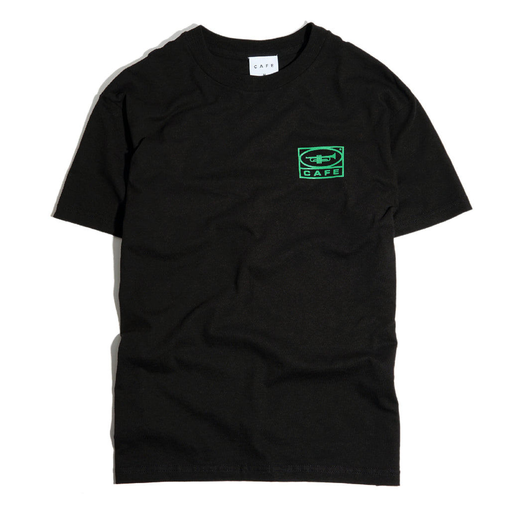 Skateboard Cafe "45" T Shirt - Black / Green - front