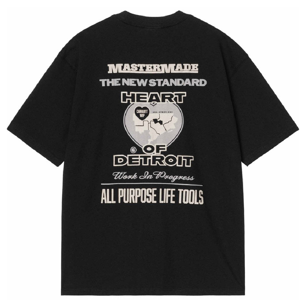 Carhartt WIP Arcan T Shirt - Black heavy stone wash - back