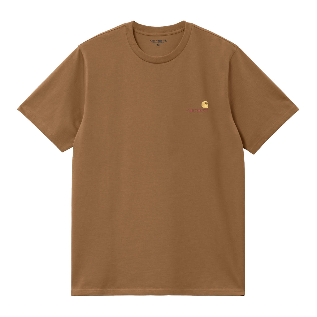 Carhartt American Script T Shirt - Hamilton Brown - front