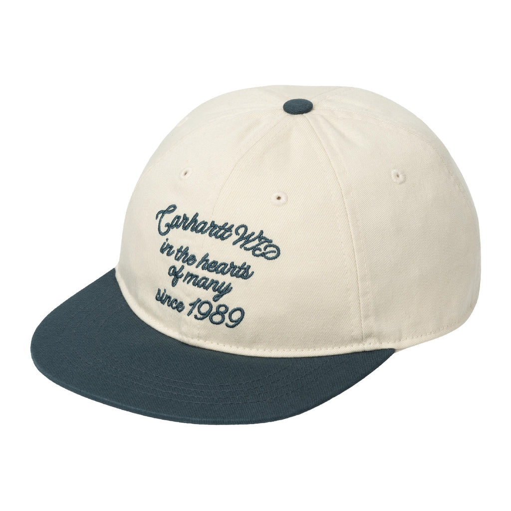 Carhartt WIP Alston Cap - Natural / Deep Lagoon - front