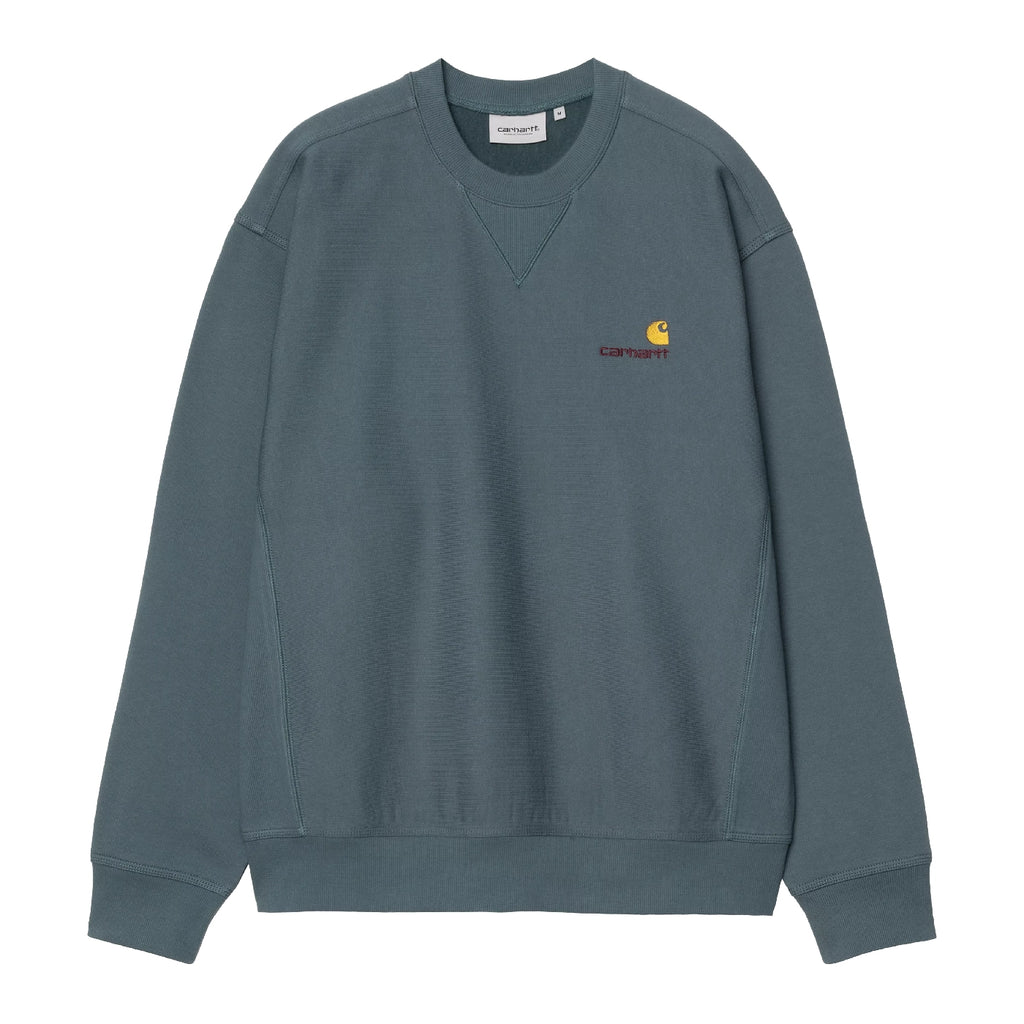 Carhartt WIP American Script Sweatshirt - Office Blue - front