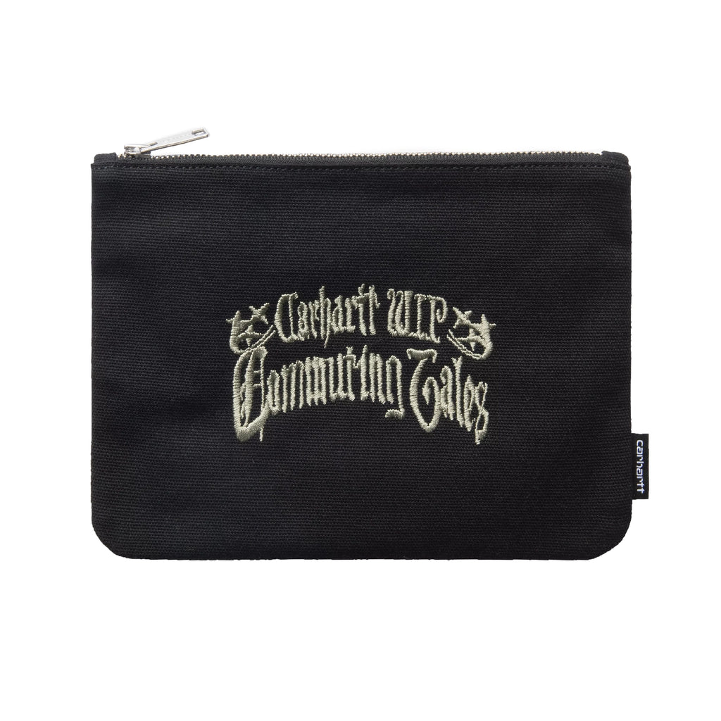 Carhartt Canvas Graphic Zip Commuting Tales Embroidery Wallet - Black - front