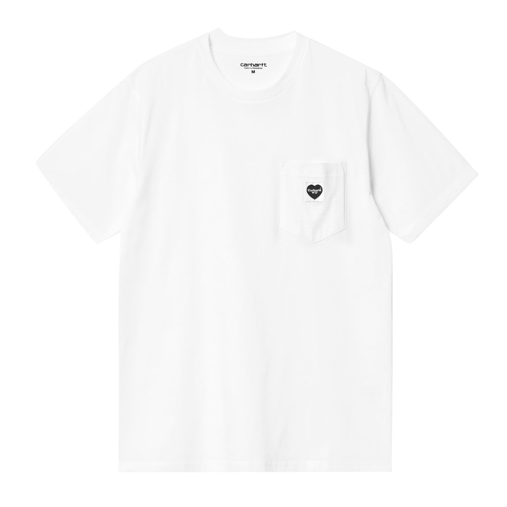 Carhartt WIP Pocket Heart T Shirt - White / Black - front