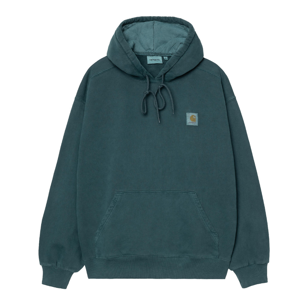 Carhartt WIP Hooded Vista Sweat Hoodie - Deep Lagoon garment dyed - front