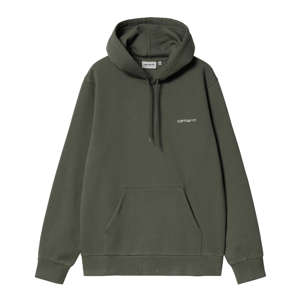 Carhartt WIP Hooded Script Embroidery Sweat - Opuntia / White - front