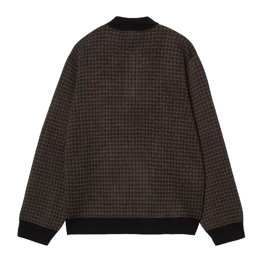 Carhartt WIP L/S Lowis Polo - Lowis Houndstooth / Vitola Heather - back