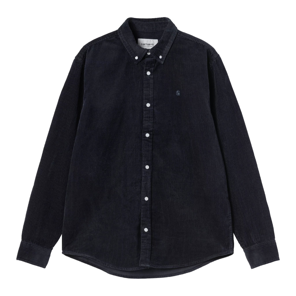Carhartt WIP L/S Madison Cord Shirt - Dark Navy / Dark Navy - front