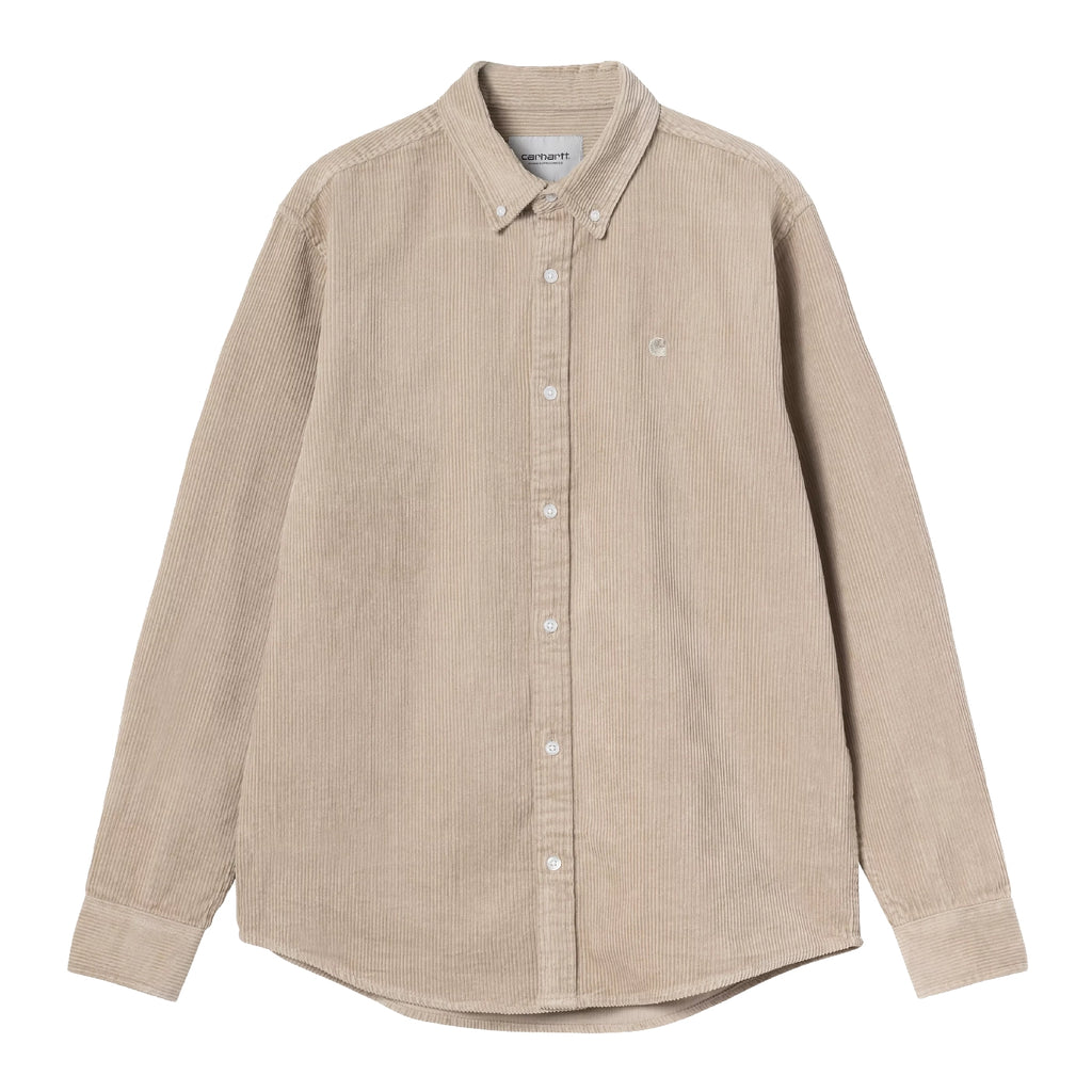 Carhartt WIP L/S Madison Cord Shirt - Wall / Wall - front