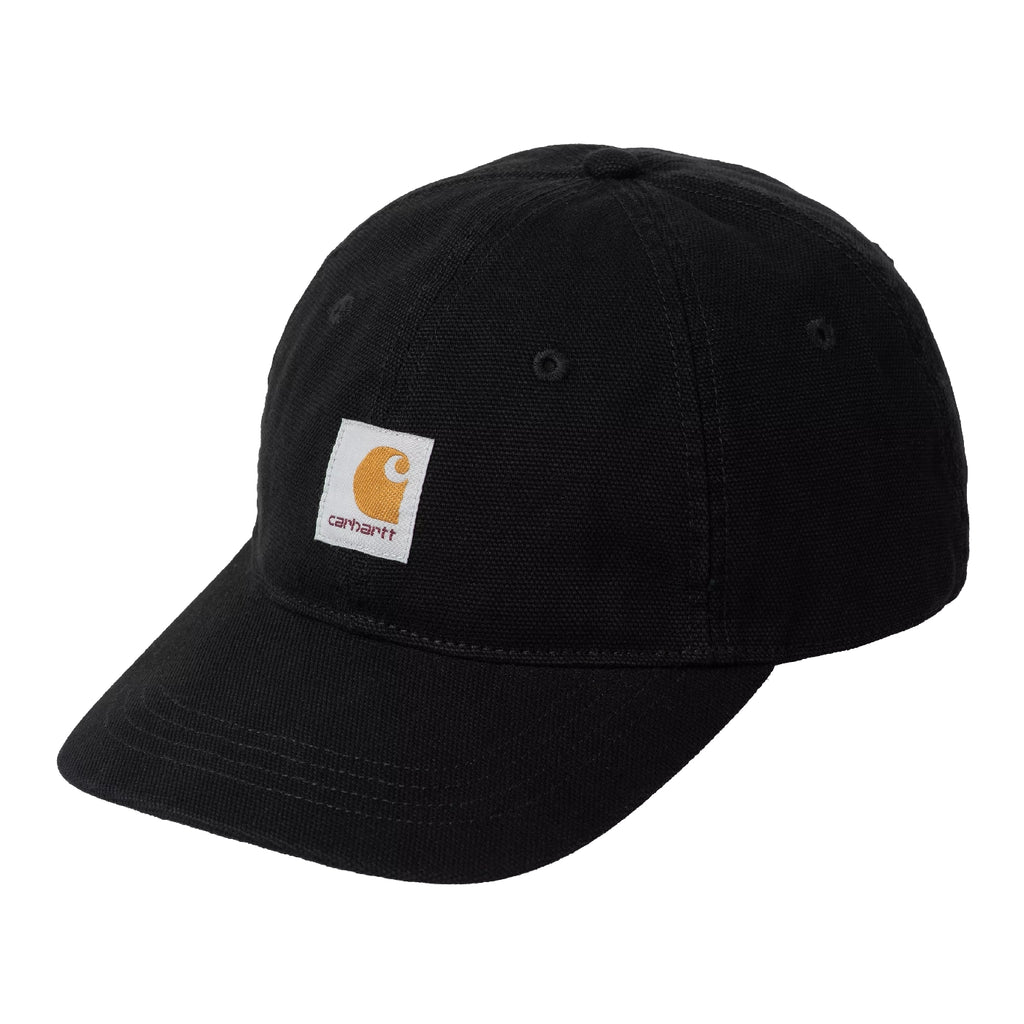 Carhartt WIP Selby Canvas Cap - Black Stone Washed - front