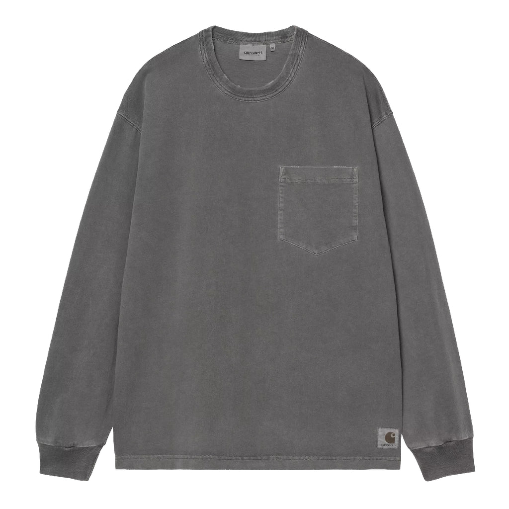 Carhartt WIP L/S Torion Pocket T Shirt - Black grind wash - front
