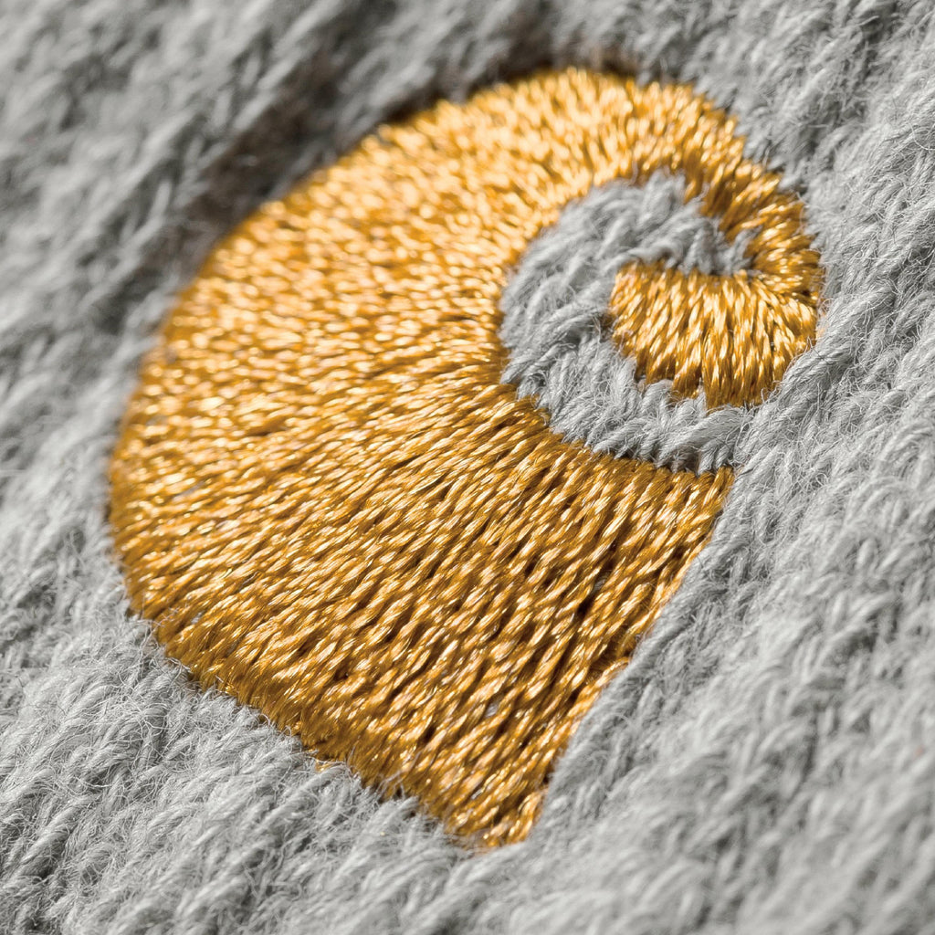 Carhartt WIP Chase Socks - Grey Heather / Gold - closeup