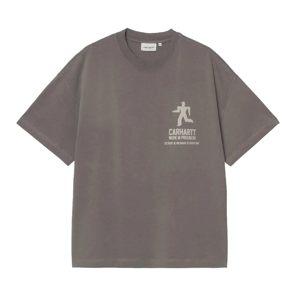 Carhartt WIP Distance T Shirt - Graphite Stone dyed - front