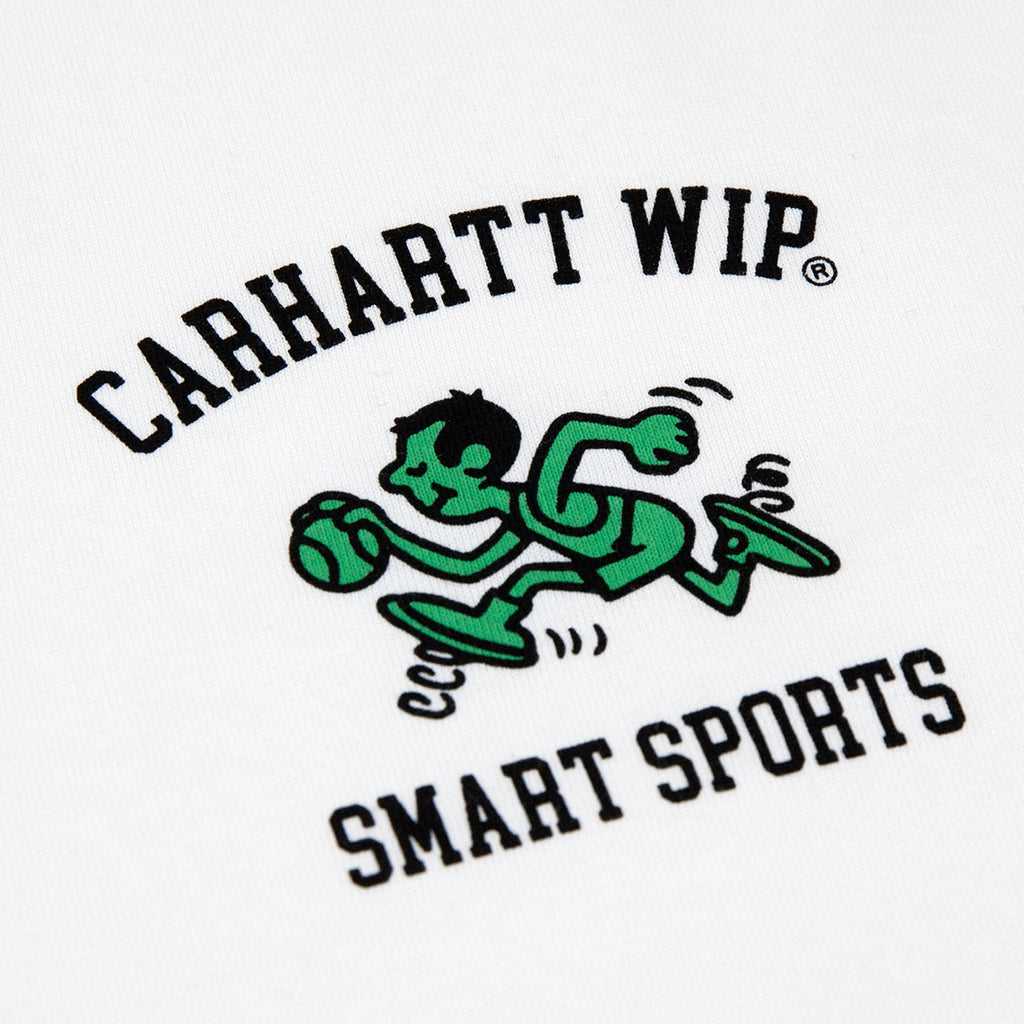 Carhartt WIP Smart Sports T Shirt - White - closeup