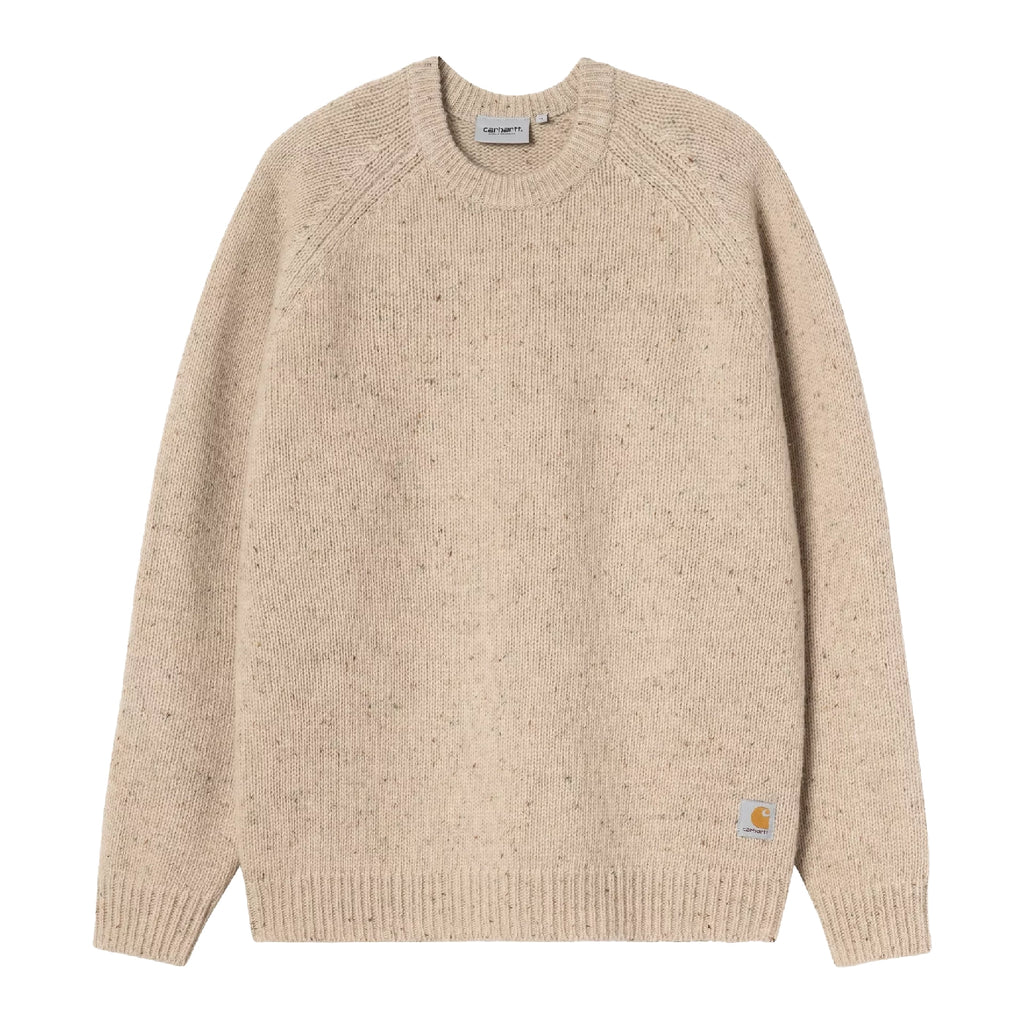 Carhartt WIP Anglistic Sweater - Speckled Fleur de Sel - front