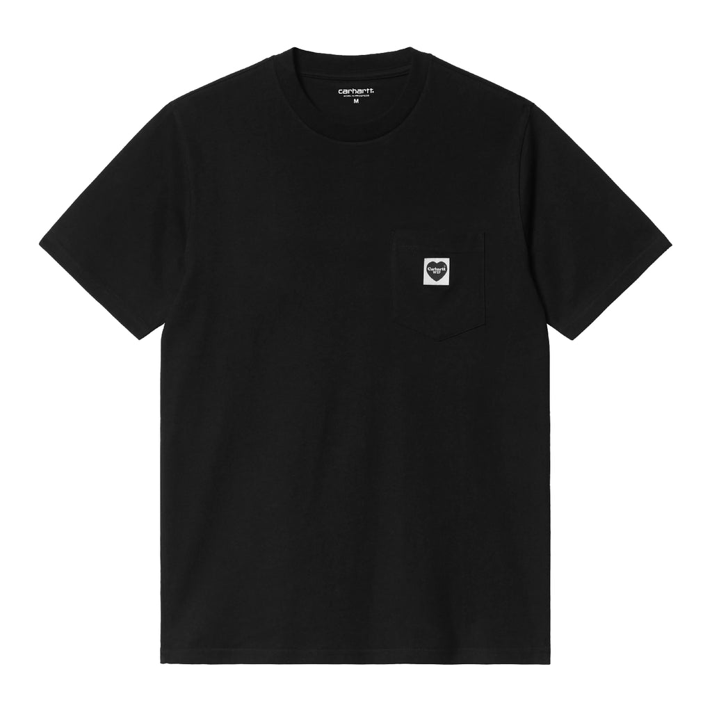 Carhartt WIP Pocket Heart T Shirt - Black / Black - front