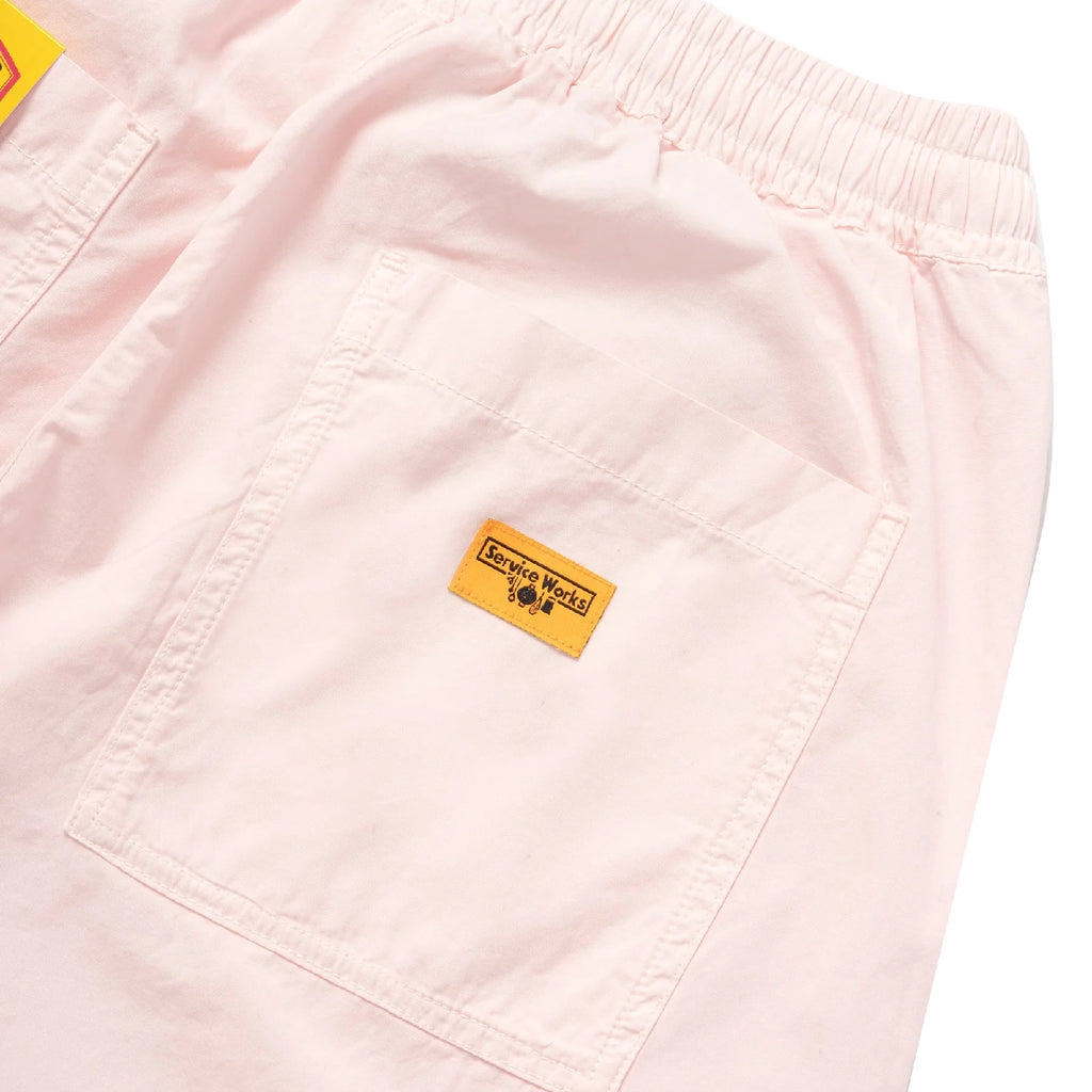 Service Works Poplin Chef Shorts - Dusty Pink - label
