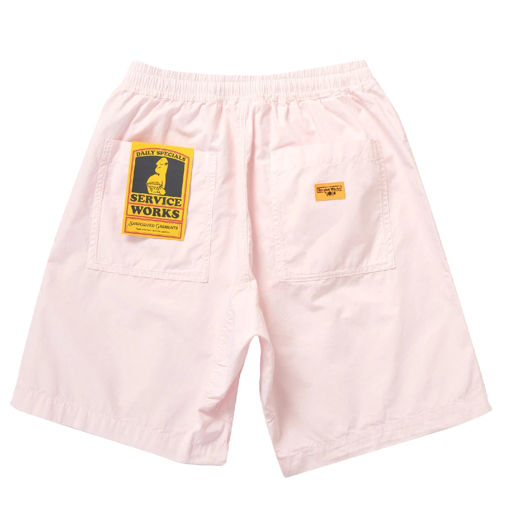 Service Works Poplin Chef Shorts - Dusty Pink - back