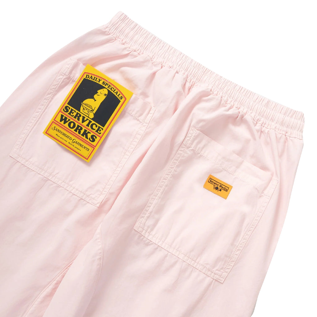 Service Works Poplin Chef Pant - Dusty Pink - back pockets