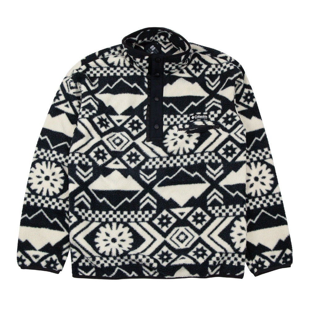 Black and white Helvetia Fleece II with Columbia logo on a white background