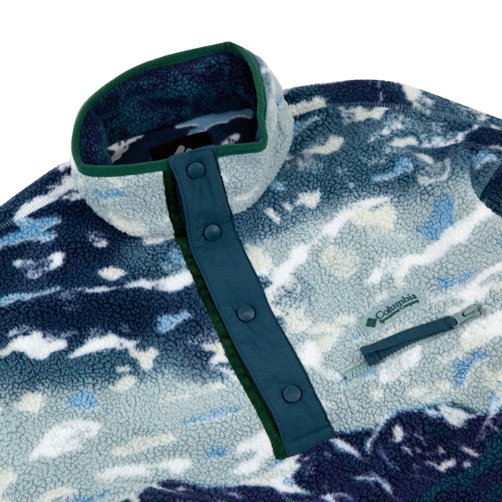 Columbia Helvetia II Printed Half Snap Fleece - Crushed Blue Sisters - front